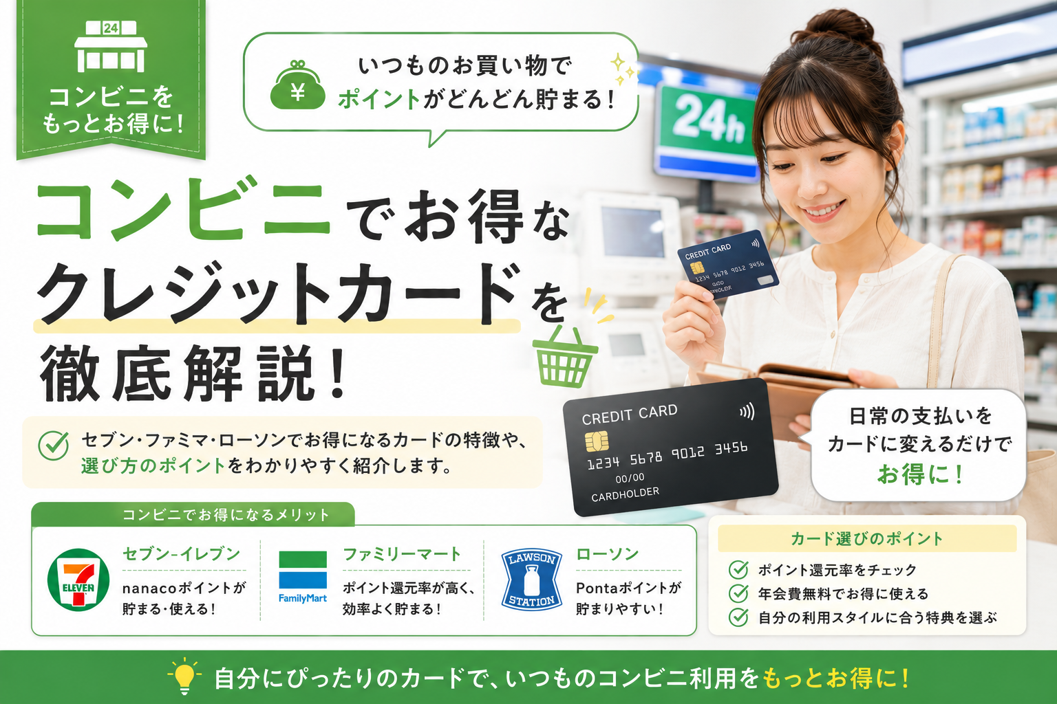 コンビニでお得なクレジットカードを徹底解説